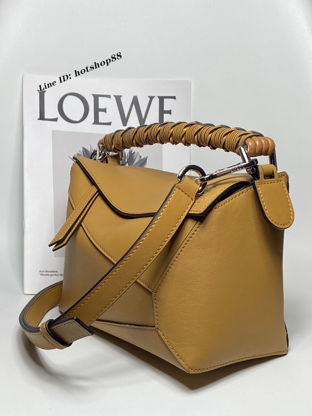 Loewe專櫃羅意威Puzzle女款系列小號新款拼色編織手提肩背包 lyw1275